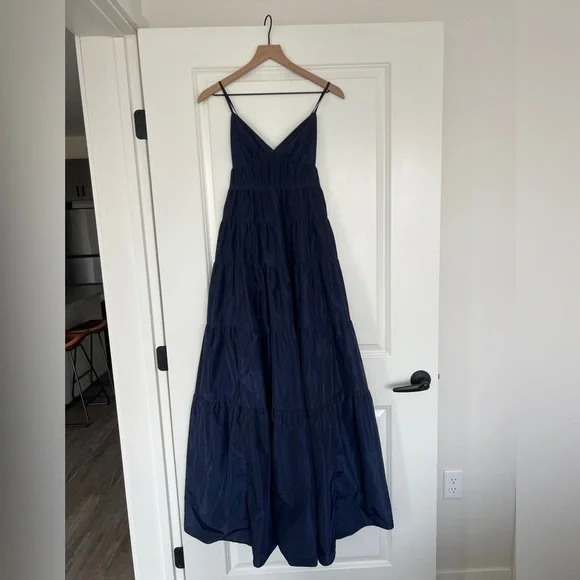 STAUD: Ripley Maxi Dress - Navy Blue XS - Picture 9 of 14